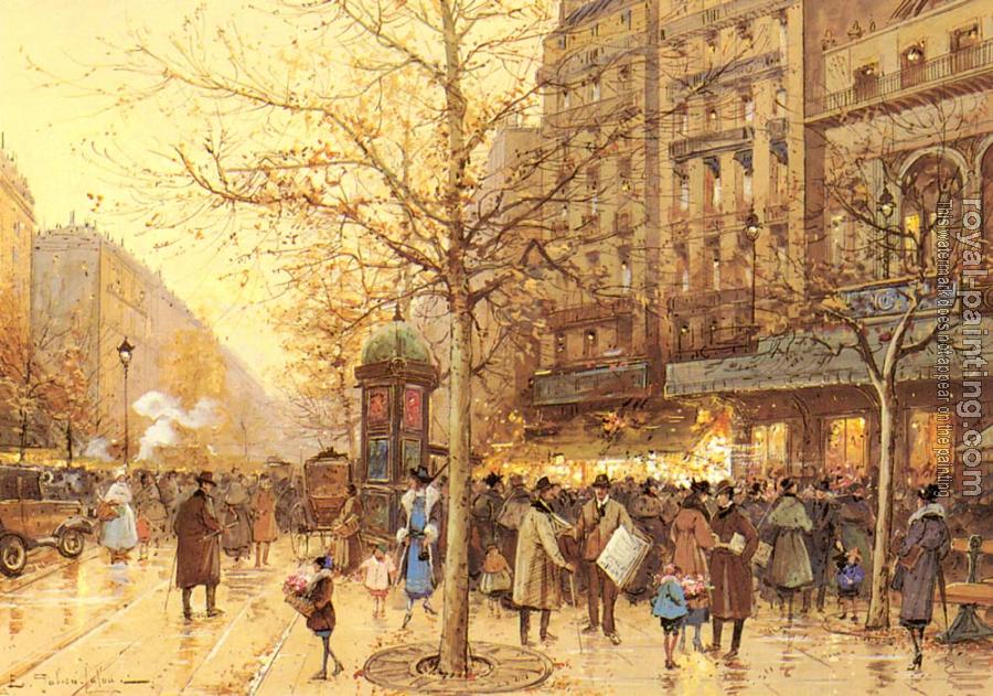 Eugene Galien-Laloue : A Paris Street Scene